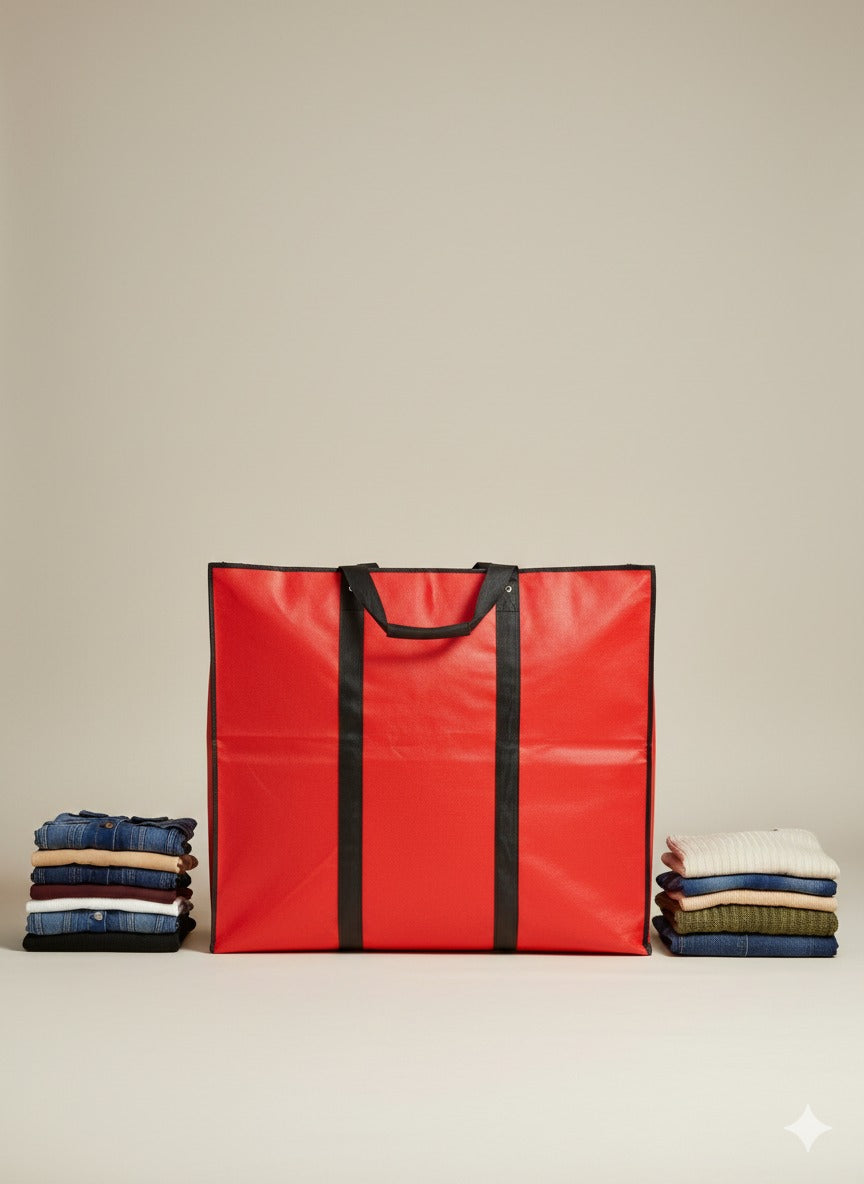 Storage Bag - Red - Size - 27*24+14 -120 GSM - Non Woven
