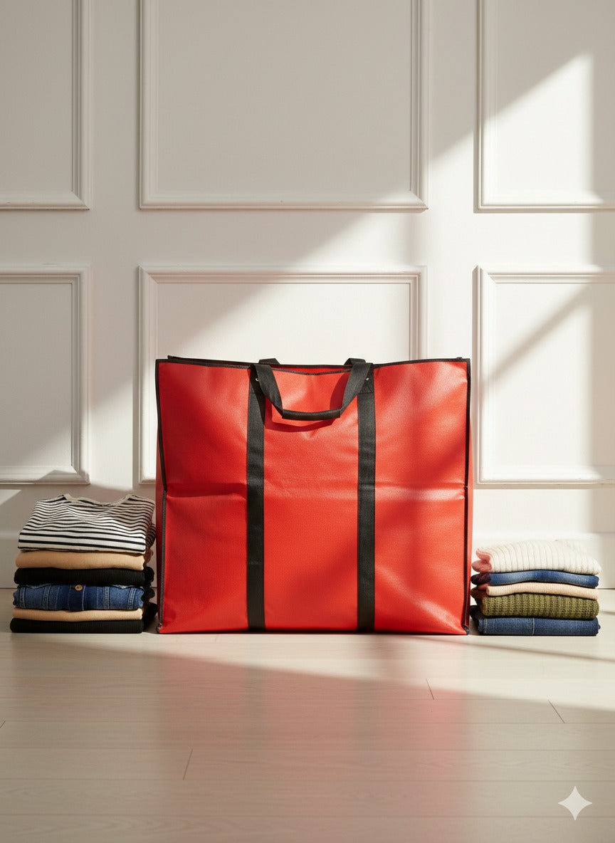 Storage Bag - Red - Size - 27*24+14 -120 GSM - Non Woven